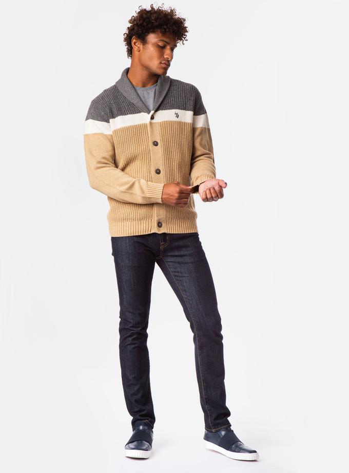 USPA MARL COLORBLOCK SHAWL CARDIGAN High Quality