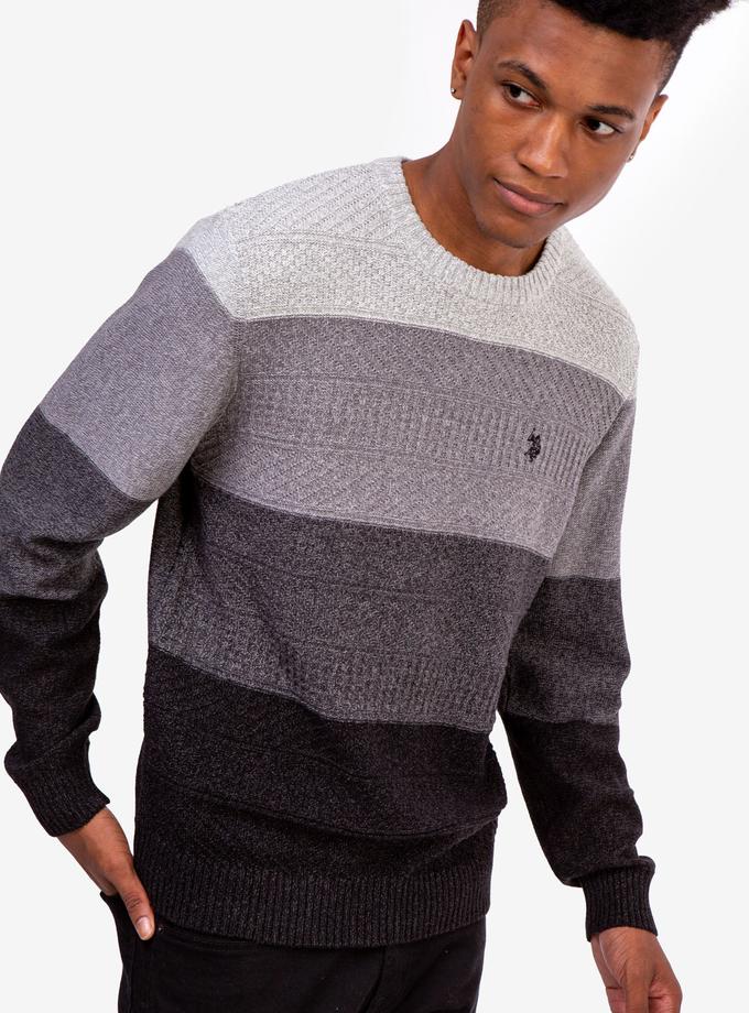 USPA MARL STRIPED CREW NECK SWEATER Best Buy