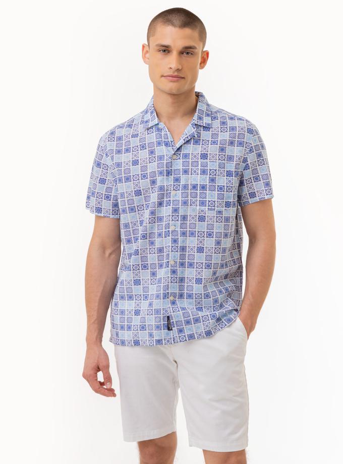 USPA MEDALLION PRINT SHORT SLEEVE WOVEN SHIRT For Sale