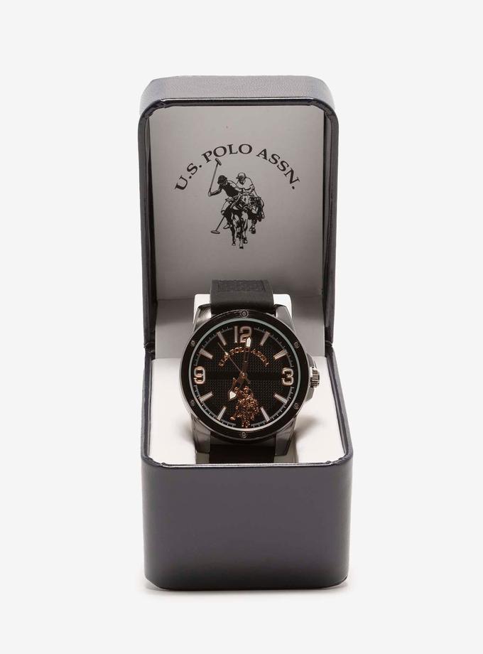 USPA MEN'S BLACK STRAP ANALOG WATCH Free shipping