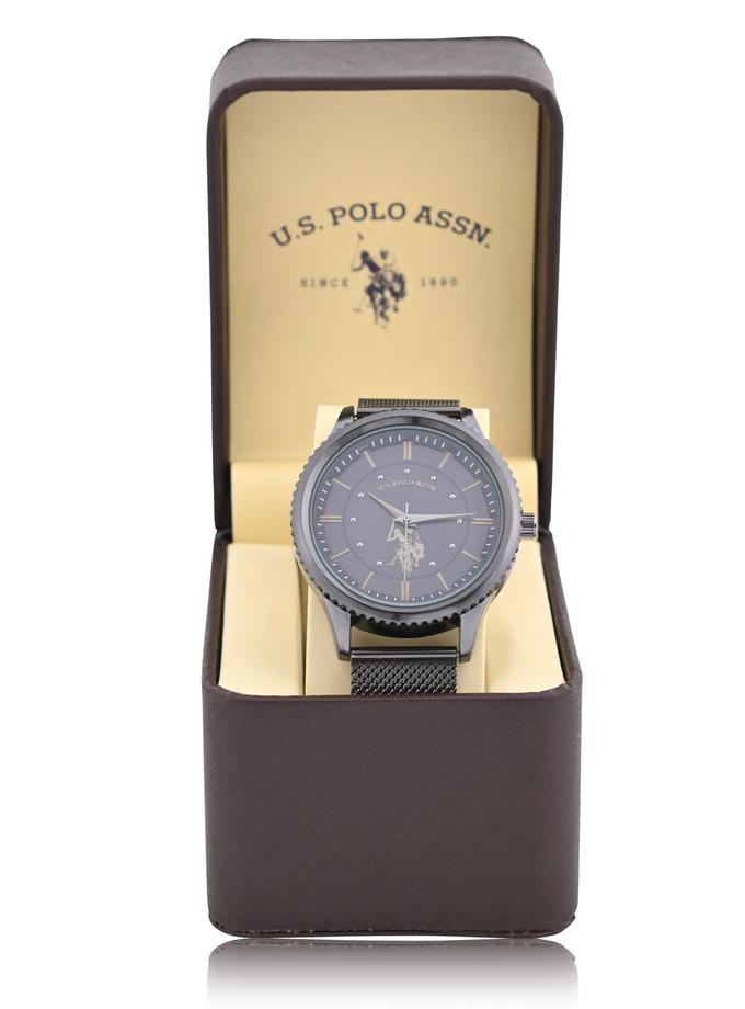 USPA MEN'S BLACK STRAP DRESS WATCH Free shipping