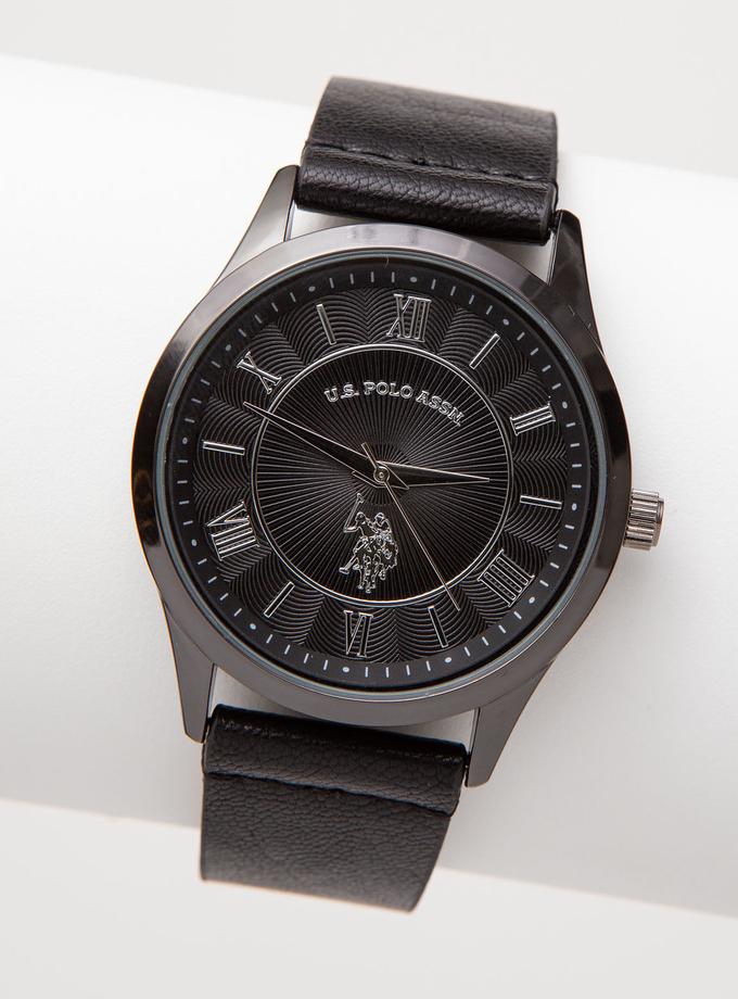 USPA MEN'S BLACK STRAP WATCH Same Day Delivery