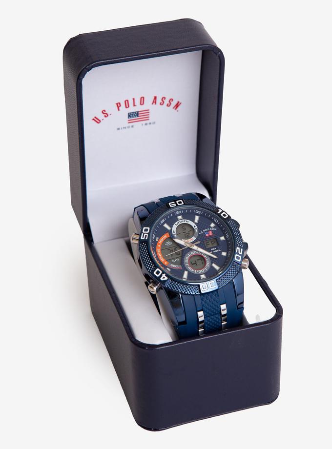 USPA MEN'S BLUE ANA DIGI SPORT WATCH On Sale