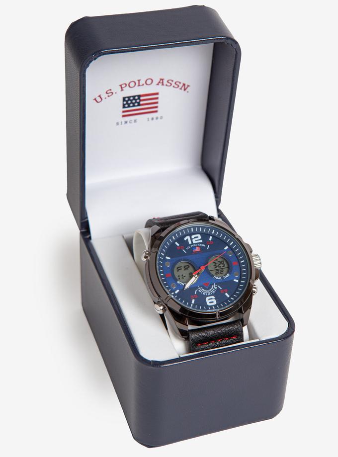 USPA MEN'S BLUE DIAL ANA DIGI SPORT WATCH Free shipping