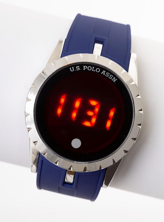 USPA MEN'S BLUE RUBBER STRAP LIGHT UP LED WATCH Same Day Delivery