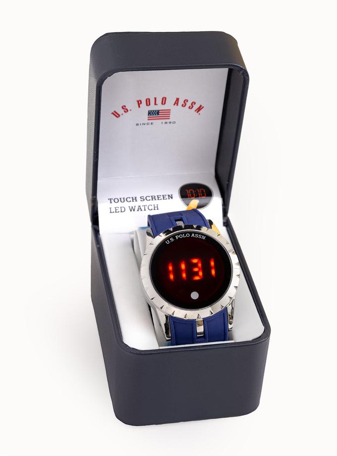 USPA MEN'S BLUE RUBBER STRAP LIGHT UP LED WATCH Same Day Delivery