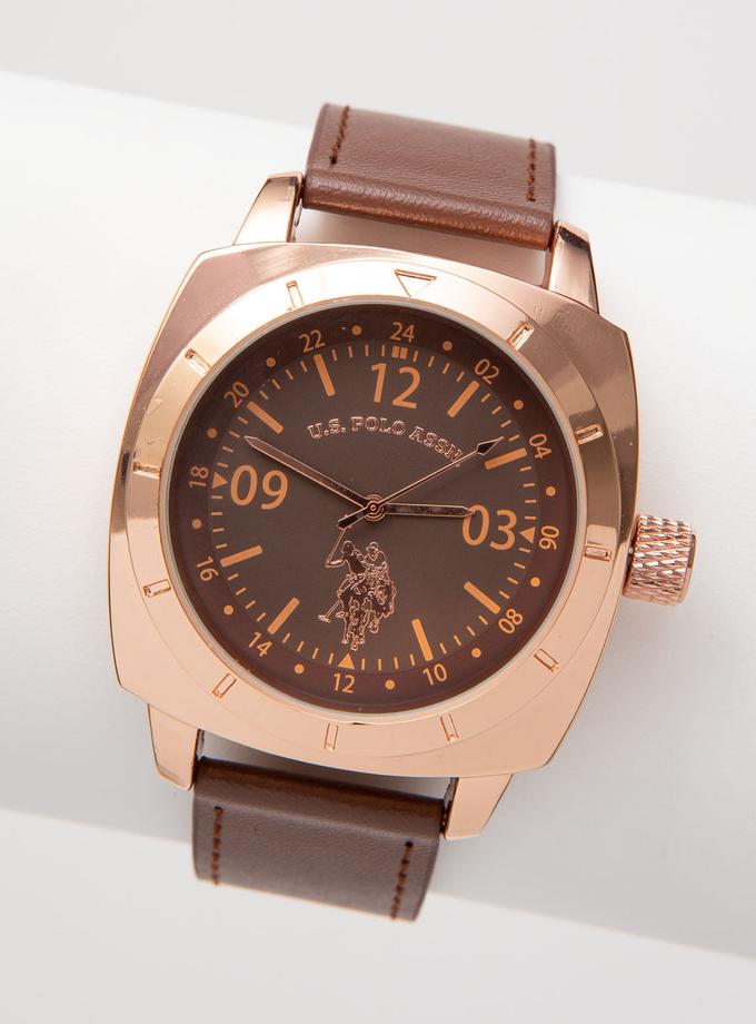 USPA MEN'S BROWN STRAP WATCH Best Buy