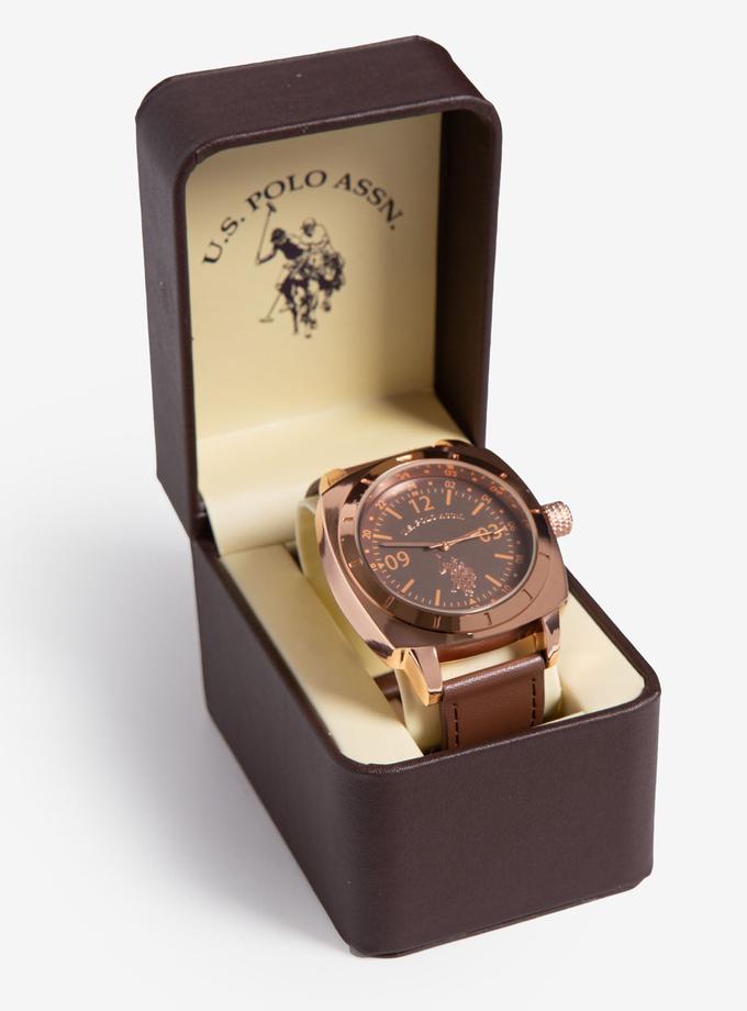 USPA MEN'S BROWN STRAP WATCH Best Buy