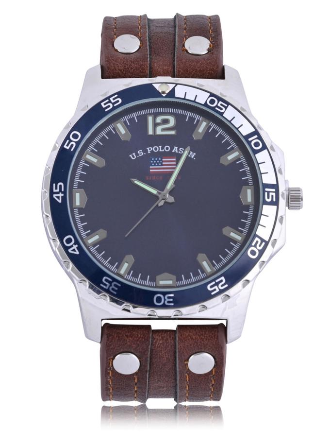 USPA MEN'S CLASSIC BROWN STRAP ANALOG WATCH High Quality