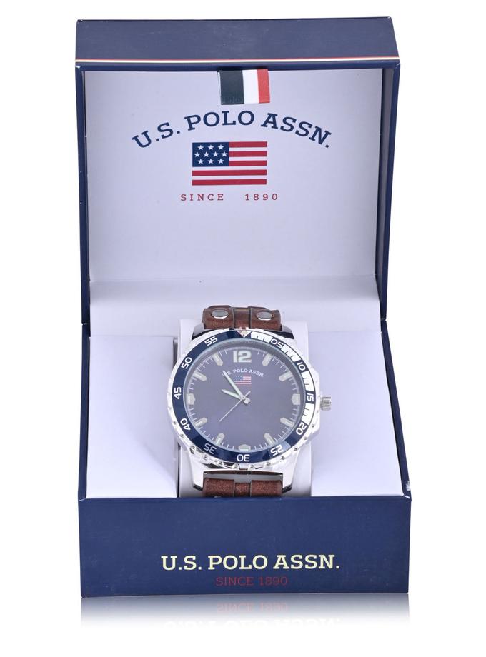 USPA MEN'S CLASSIC BROWN STRAP ANALOG WATCH High Quality