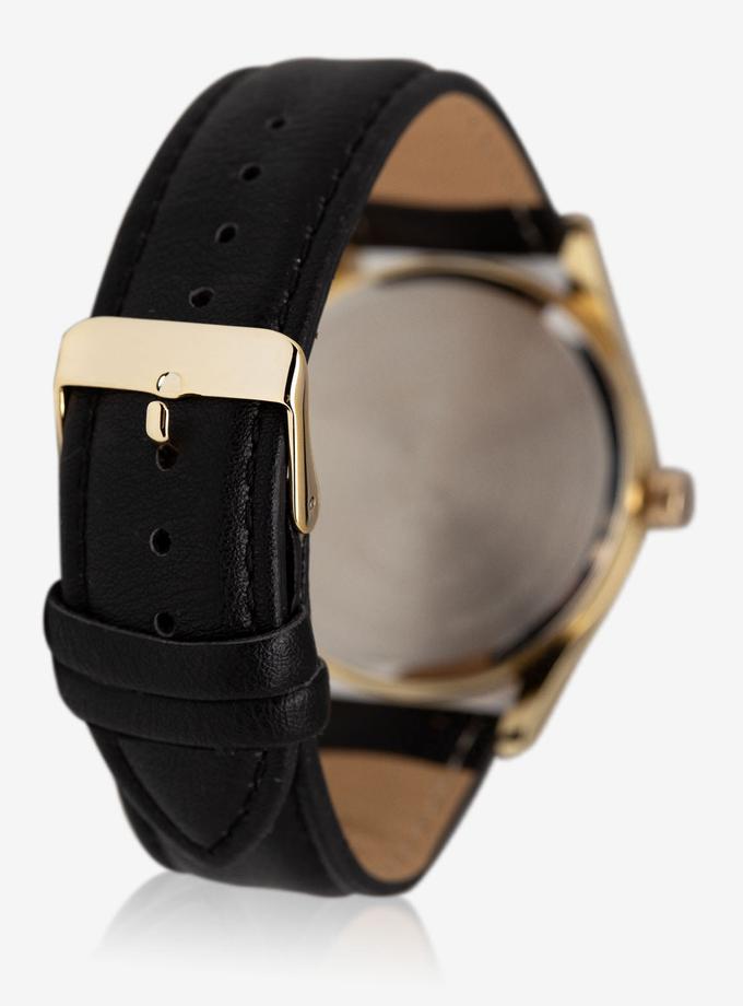 USPA MEN'S DARK BROWN FAUX-LEATHER WATCH WITH GOLD TONE FACE On Sale