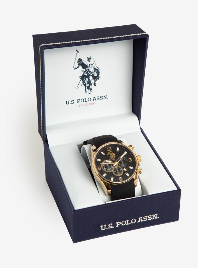 USPA MEN'S EXCLUSIVE BLACK AND GOLDTONE WATCH On Sale