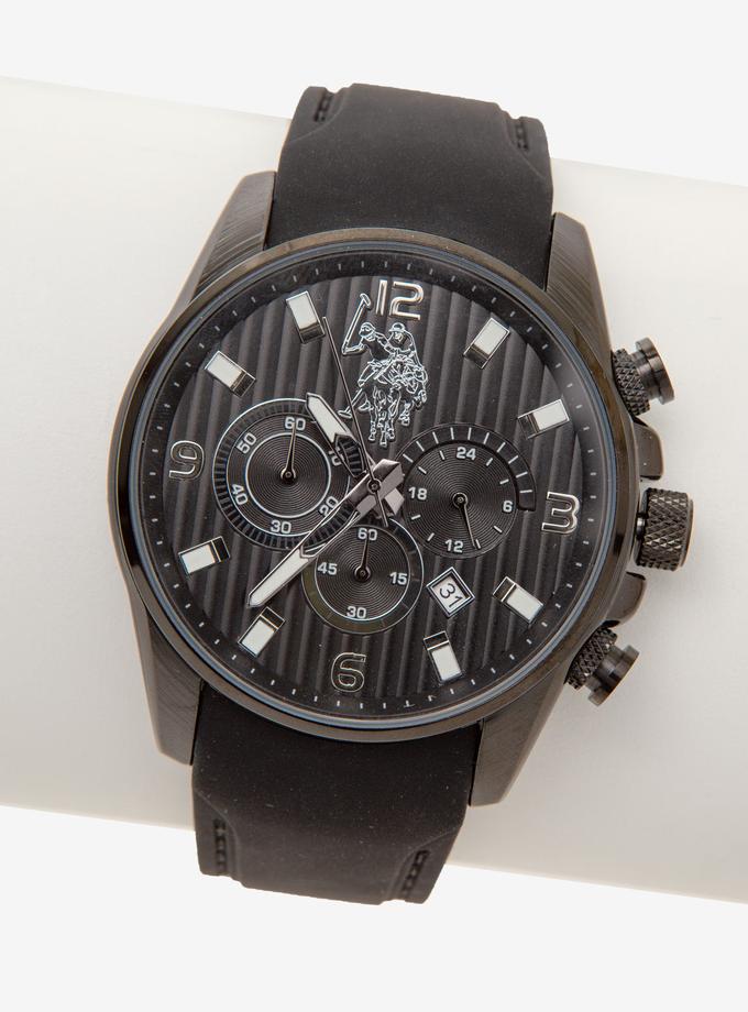 USPA MEN'S EXCLUSIVE BLACK ON BLACK CHRONOGRAPH WATCH Best Buy