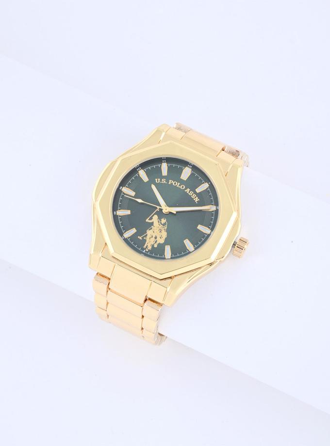 USPA MEN'S GOLD LINK WITH GREEN DIAL ANALOG WATCH Best Buy