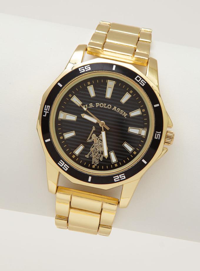 USPA MEN'S GOLDTONE BRACELET WATCH Free shipping