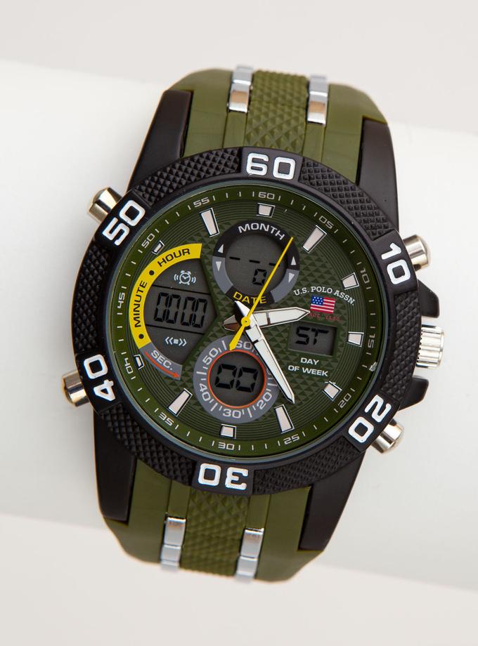 USPA MEN'S GREEN ANA DIGI SPORT WATCH Same Day Delivery