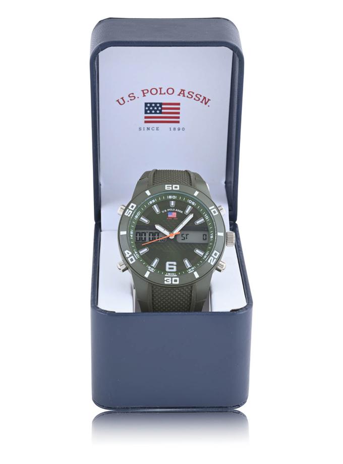 USPA MEN'S GREEN STRAP ANA DIGI SPORTS WATCH High Quality