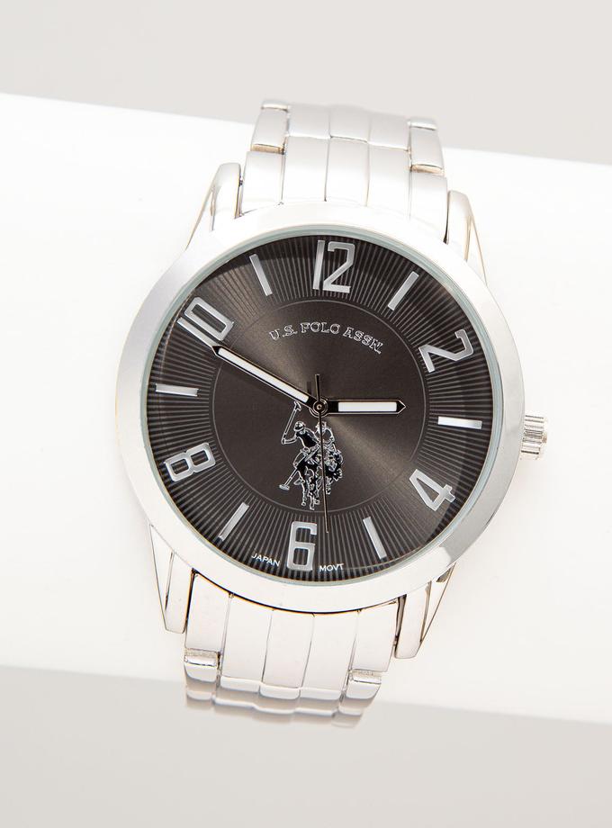 USPA MEN'S GUNMETAL BRACELET WATCH WITH BLACK DIAL Best Price