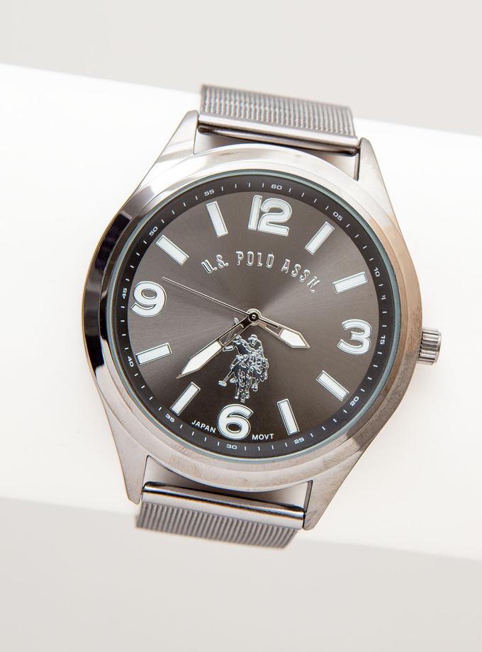 USPA MEN'S GUNMETAL MESH BRACELET WATCH New Arrival