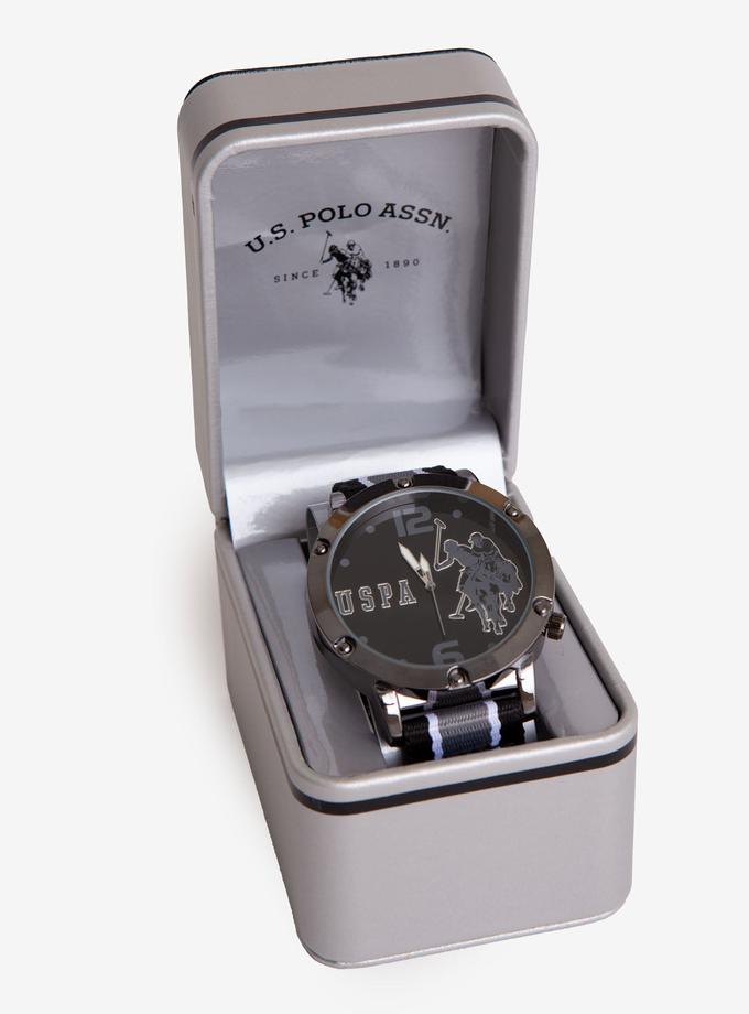 USPA MEN'S LOGO STRIPE STRAP WATCH On Sale