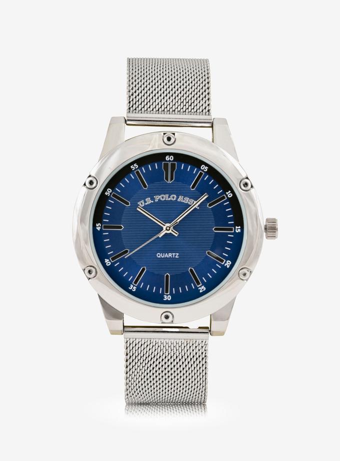 USPA MEN'S MESH BRACELET AND BLUE DIAL ANALOG WATCH Free shipping