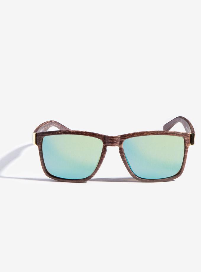 USPA MEN'S RECTANGULAR WOOD FRAME SUNGLASSES On Sale