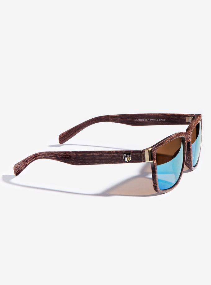 USPA MEN'S RECTANGULAR WOOD FRAME SUNGLASSES On Sale