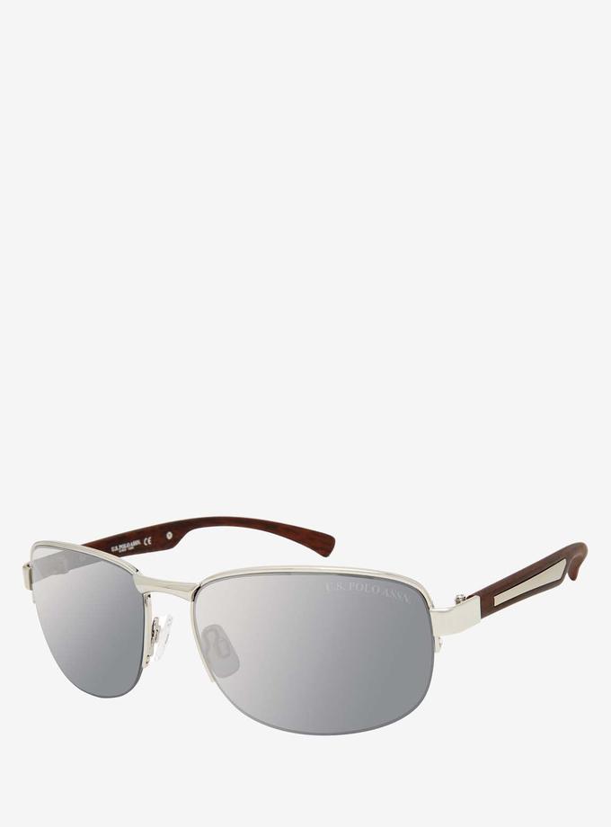 USPA MEN'S SEMI-RIMELESS RECTANGULAR METAL SUNGLASSES New Arrival