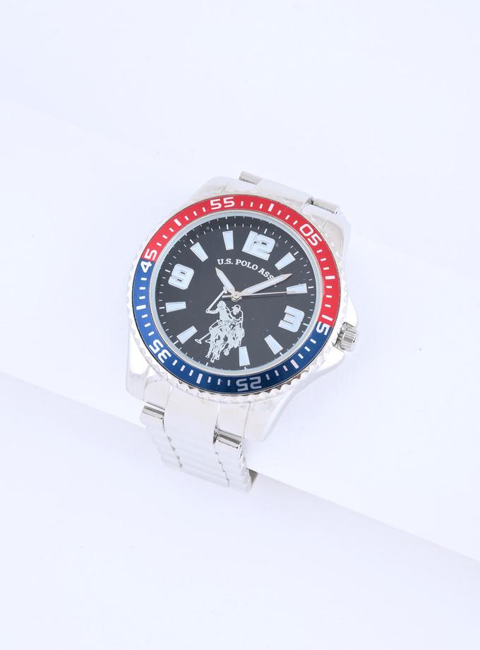 USPA MEN'S SIGNATURE RED AND BLUE LINK WATCH For Sale