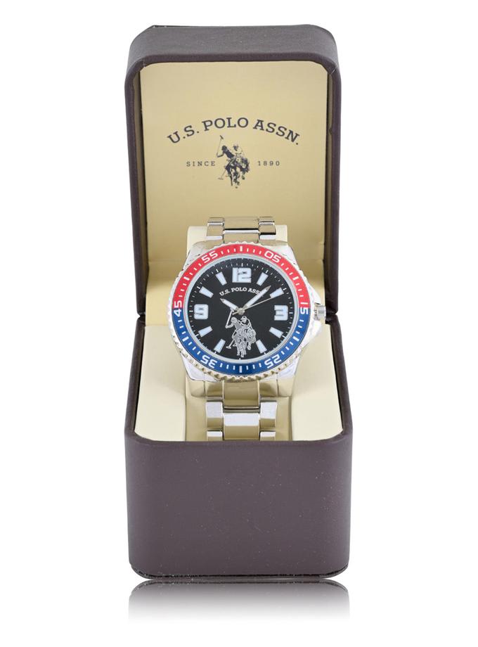 USPA MEN'S SIGNATURE RED AND BLUE LINK WATCH For Sale