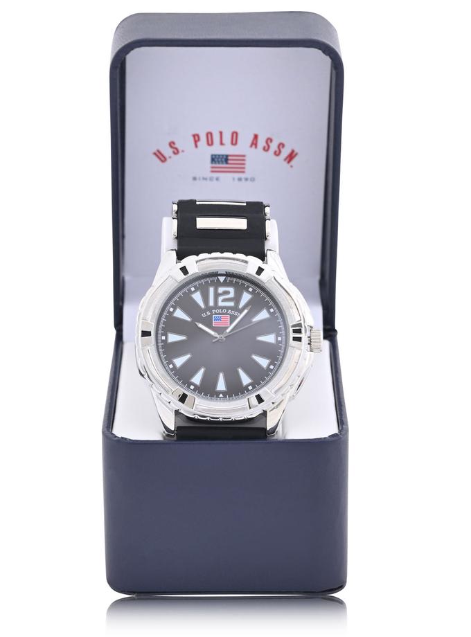 USPA MEN'S SILVER AND BLACK ANALOG WATCH Best Buy