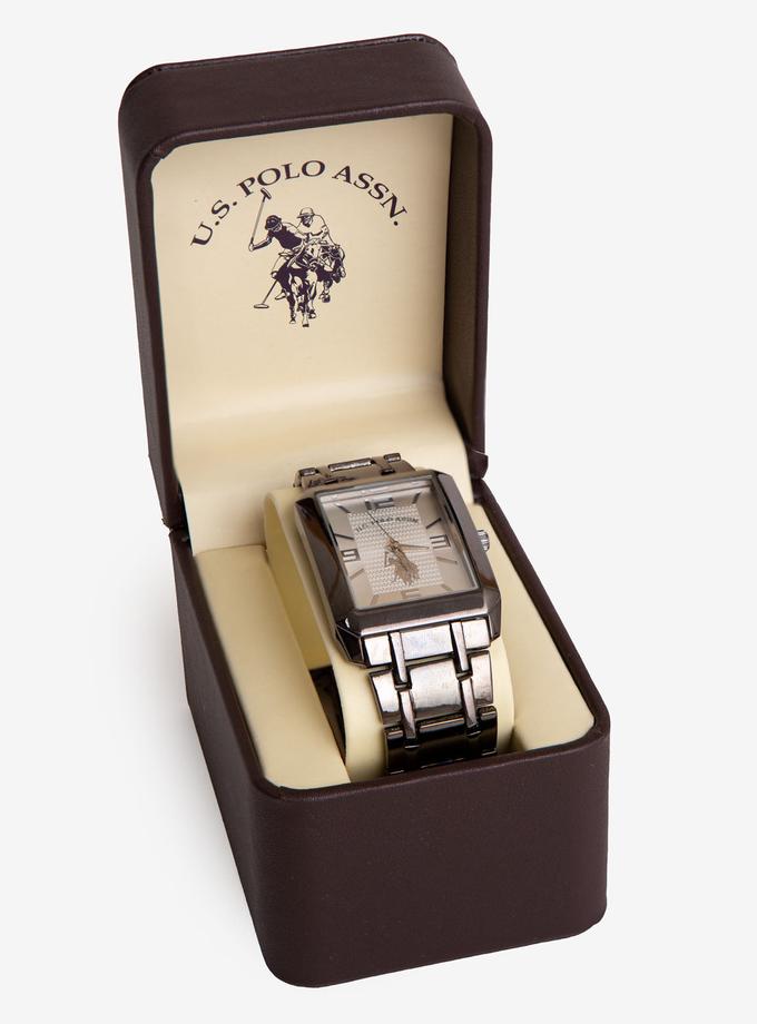 USPA MEN'S SILVER SQUARE FACE WATCH Best Seller