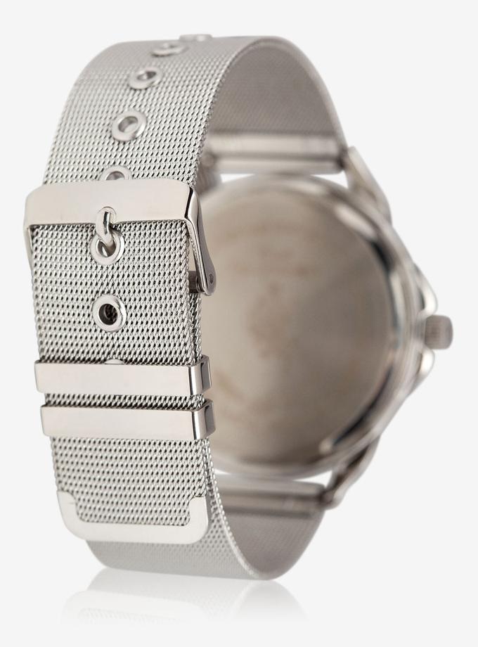 USPA MEN'S SILVER WATCH WITH TEXTURED BAND High Quality