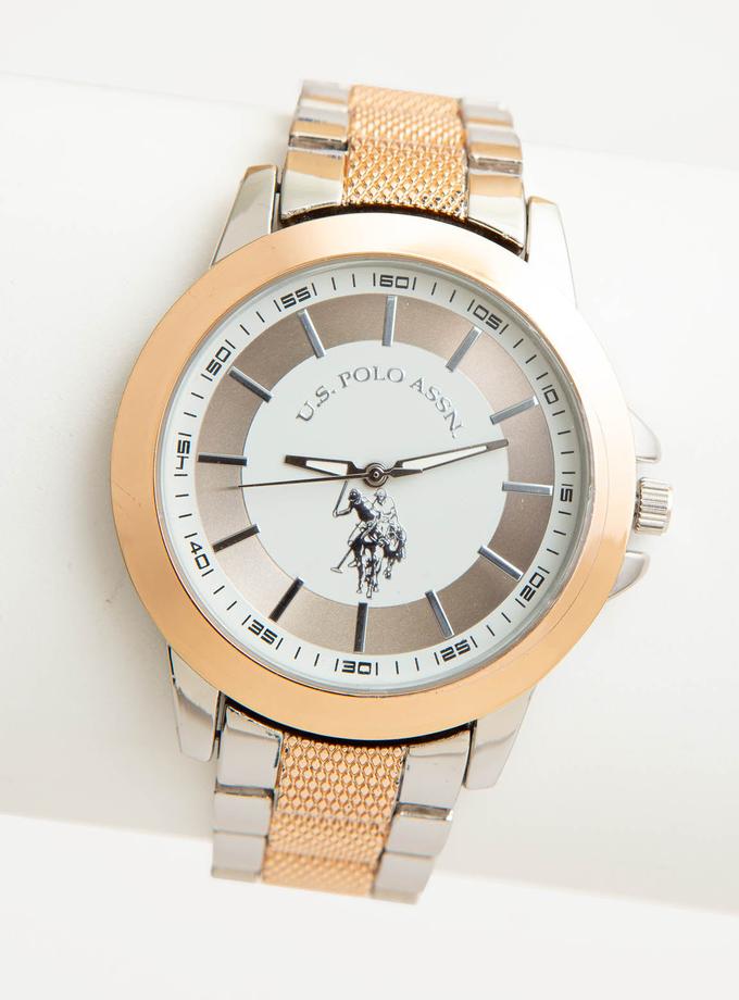 USPA MEN'S TWO TONE CLASSIC LINK DRESS WATCH High Quality