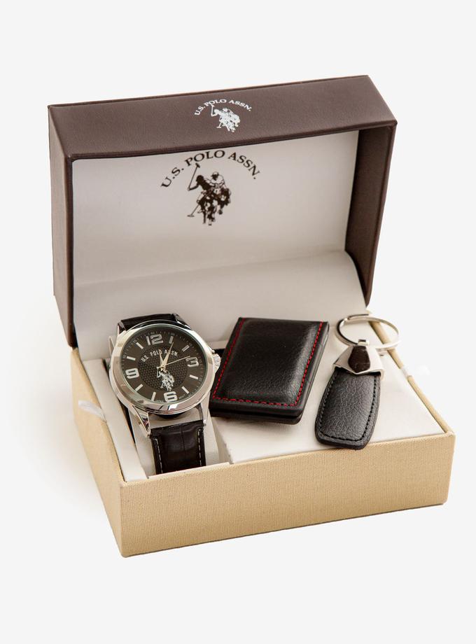 USPA MEN'S WATCH, KEY CHAIN, AND MONEY CLIP SET For Sale