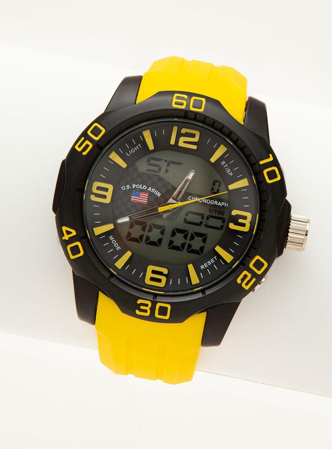 USPA MEN'S YELLOW ANA DIGI SPORT WATCH Best Price