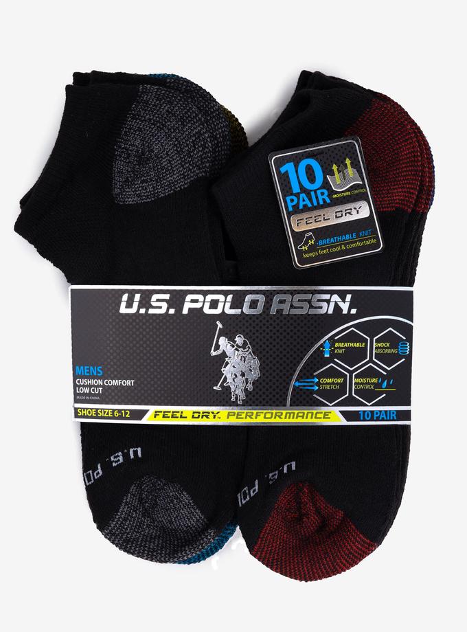 USPA MENS 10 PACK PERFORMANCE LOW CUT SOCKS High Quality