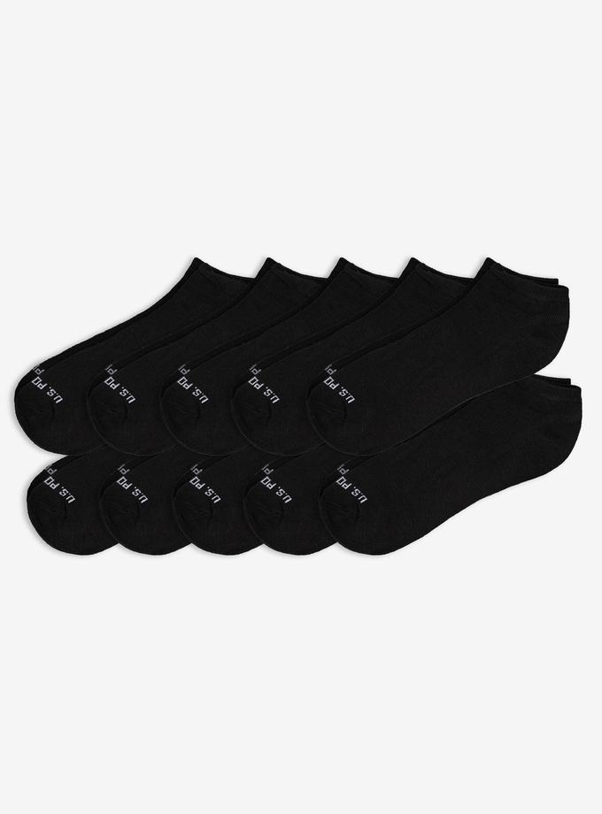 USPA MENS 10PK BLACK LOW CUT SOCKS Same Day Delivery