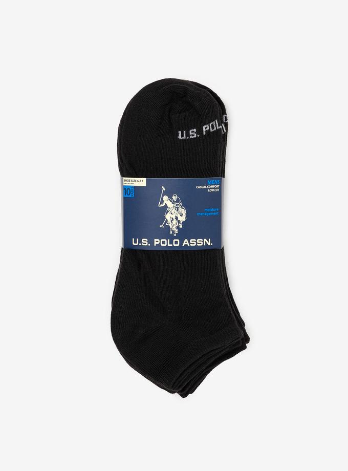 USPA MENS 10PK BLACK LOW CUT SOCKS Same Day Delivery