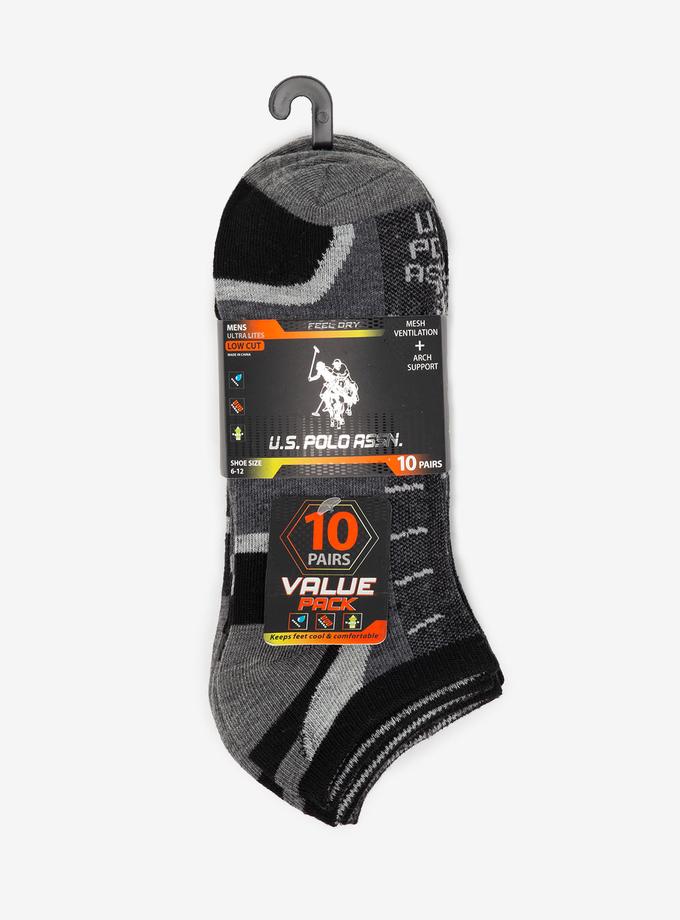 USPA MENS 10PK LOW CUT PERFORMANCE SOCKS Same Day Delivery