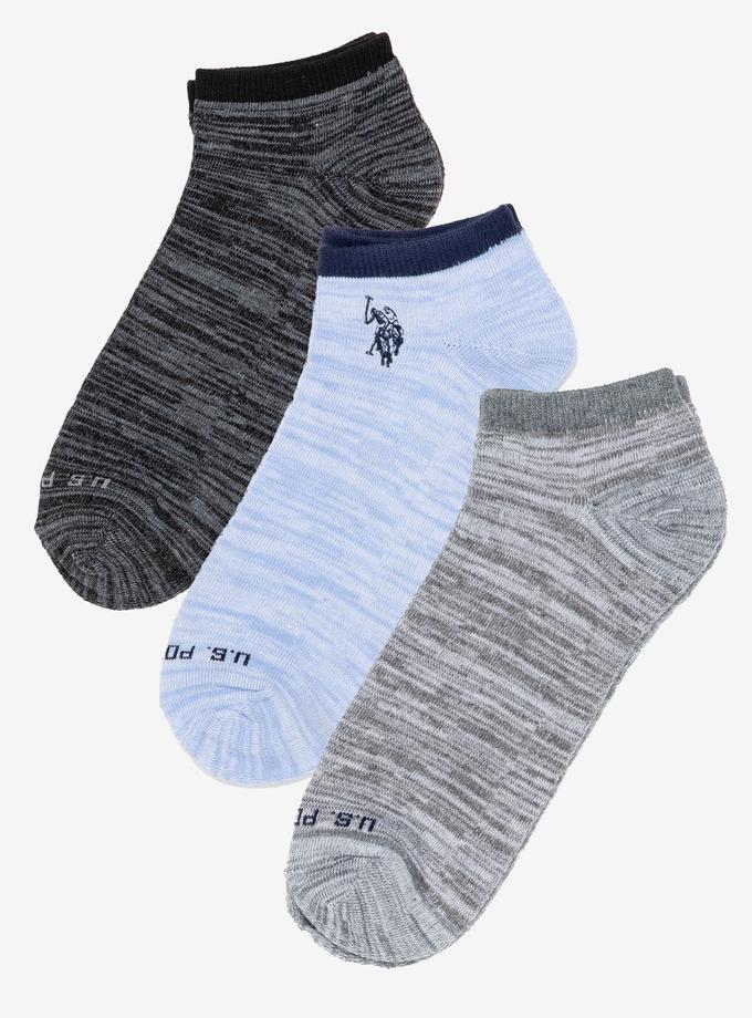 USPA MENS 3PK ASSORTED MARLED LOW CUT SOCKS Same Day Delivery