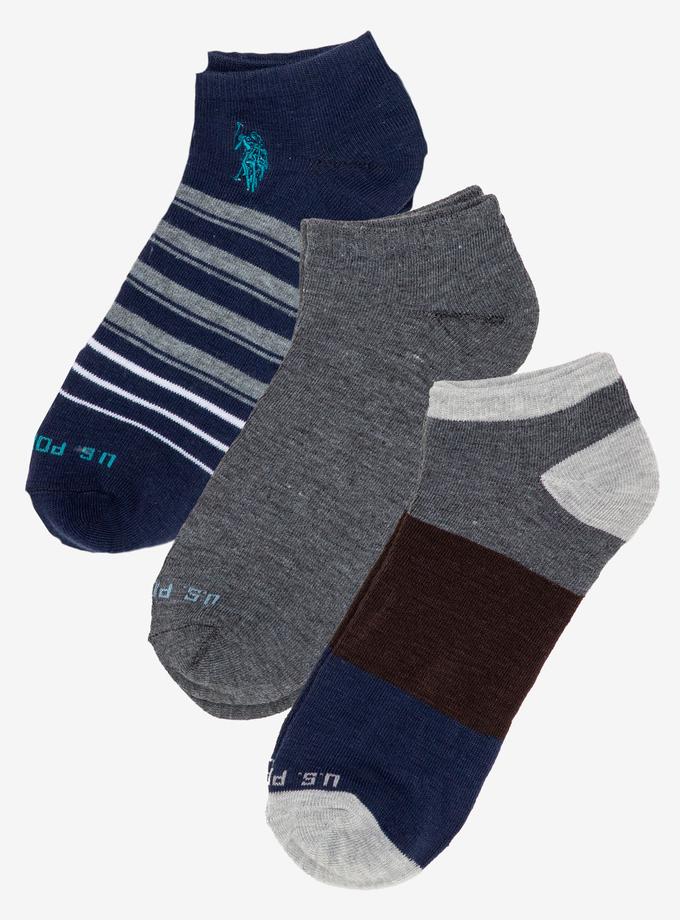 USPA MENS 3PK ASSORTED STRIPED LOW CUT SOCKS On Sale