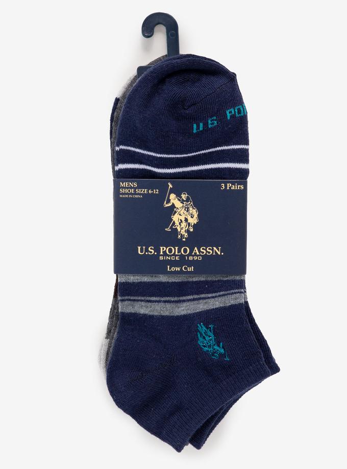 USPA MENS 3PK ASSORTED STRIPED LOW CUT SOCKS On Sale