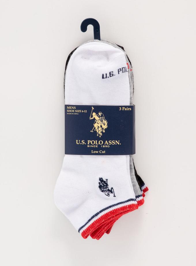 USPA MENS 3PK ASSORTED TIPPED LOW CUT SOCKS Free shipping