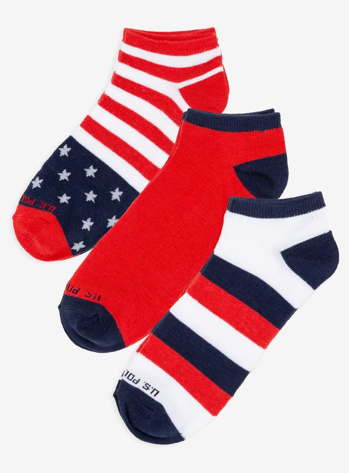 USPA MENS 3PK STARS AND STRIPES LOW CUT SOCKS On Sale