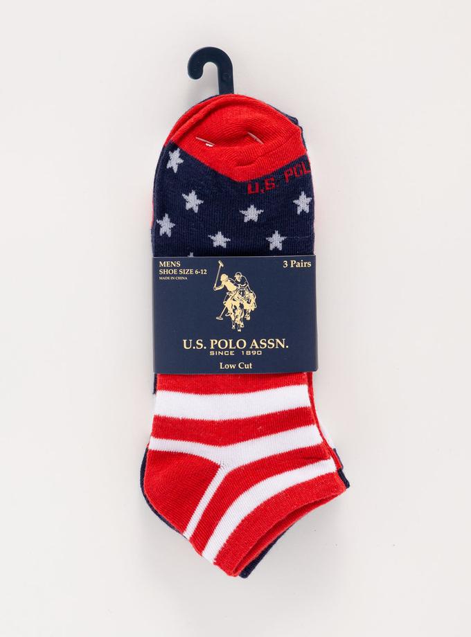 USPA MENS 3PK STARS AND STRIPES LOW CUT SOCKS On Sale