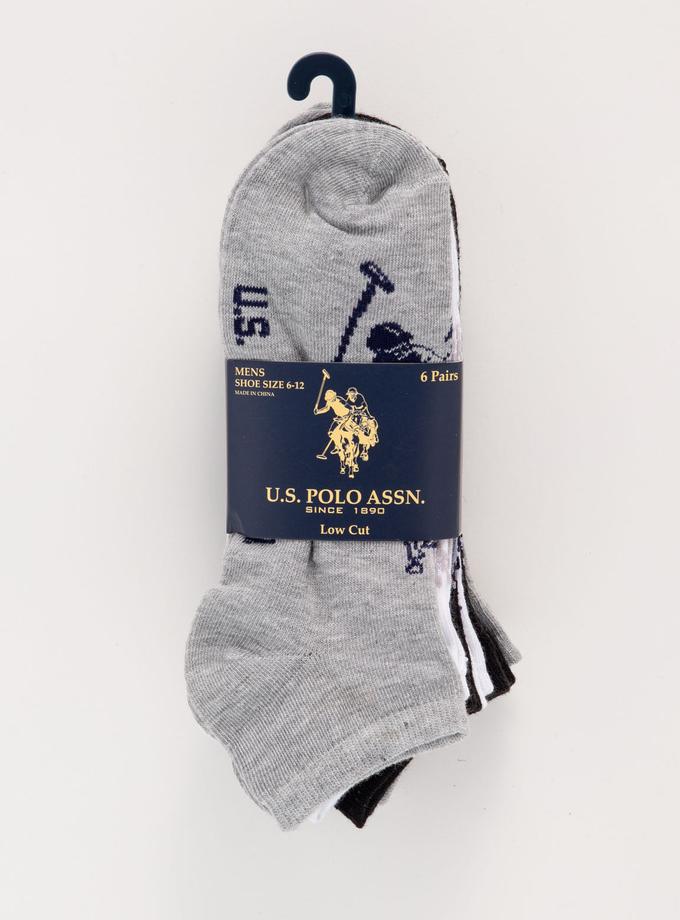 USPA MENS 6PK ASSORTED BIG DHM LOW CUT SOCKS Best Seller