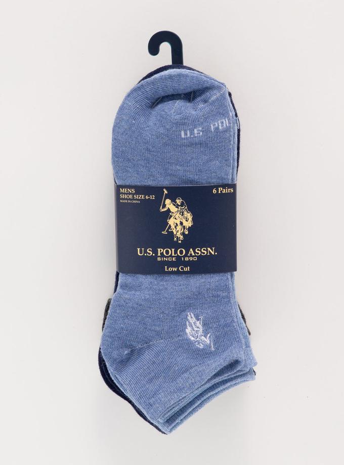 USPA MENS 6PK ASSORTED SOLID LOW CUT SOCKS Free shipping