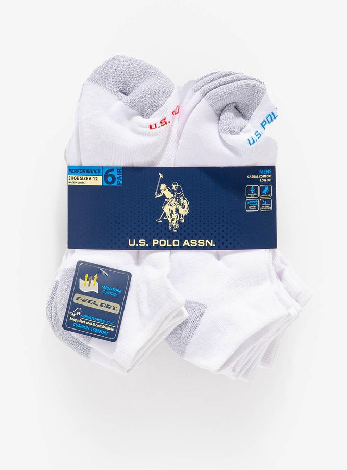 USPA MENS 6PK LOW CUT PERFORMANCE SOCKS High Quality