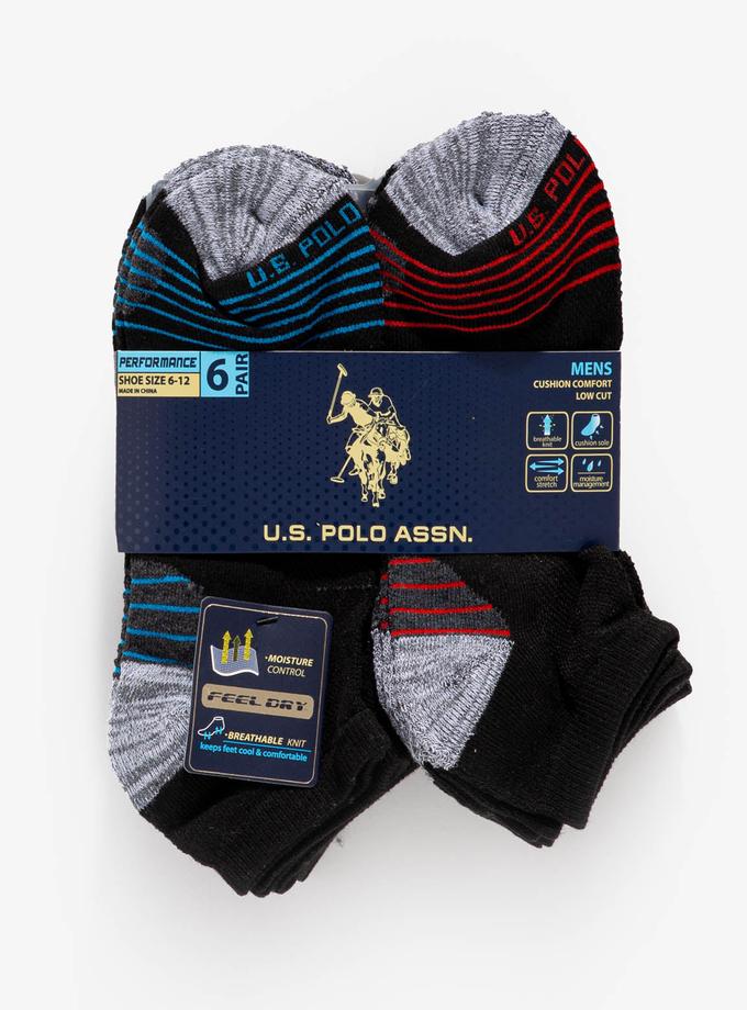 USPA MENS 6PK LOW CUT PERFORMANCE SOCKS Same Day Delivery